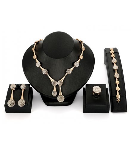 SET437 - Gold-plated necklace earrings jewelry set